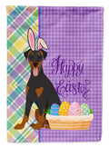 Natural Ear Black and Tan Doberman Pinscher Easter Garden Flag Mailbox Decorative Yard Banner Outside Patio Artwork for Flower Beds, Garden Size, Multicolor