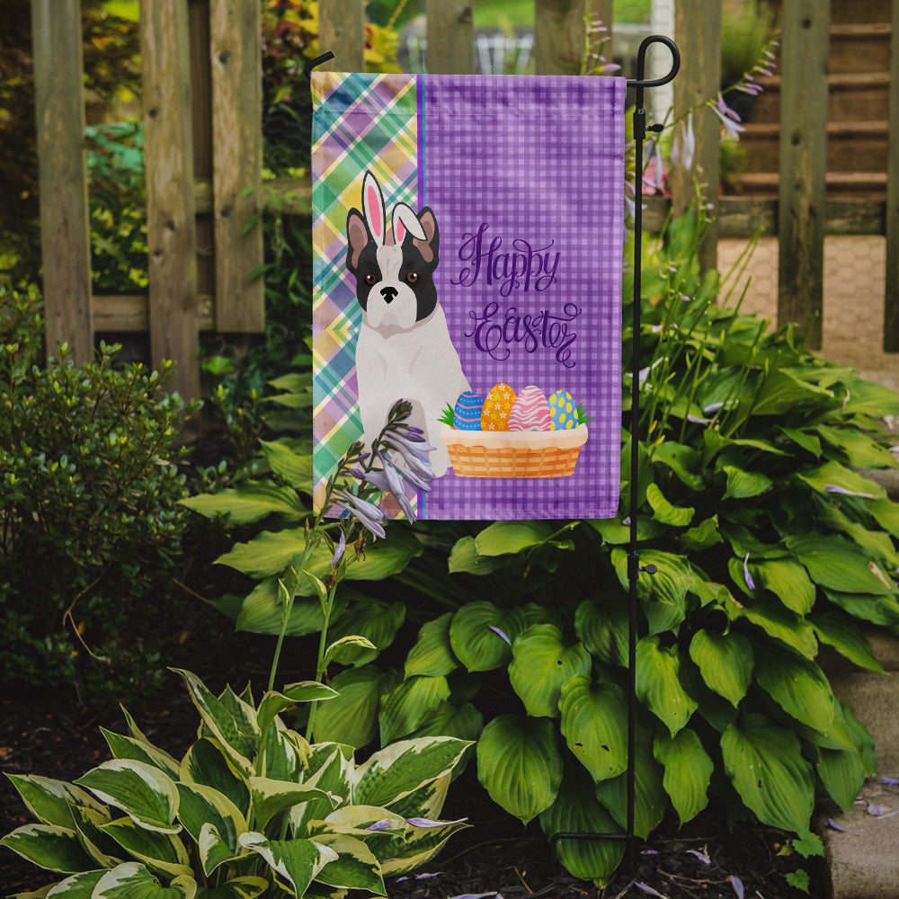 Black and White French Bulldog Easter Garden Flag Mailbox Decorative Yard Banner Outside Patio Artwork for Flower Beds, Garden Size, Multicolor