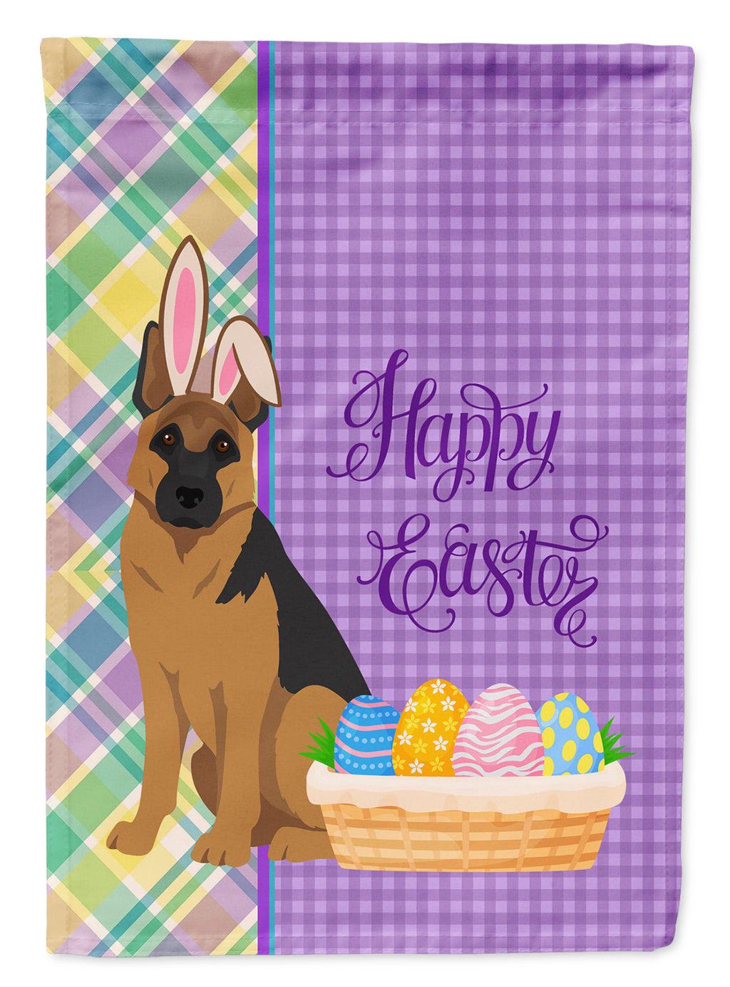 Black and Tan German Shepherd Easter Garden Flag Mailbox Decorative Yard Banner Outside Patio Artwork for Flower Beds, Garden Size, Multicolor