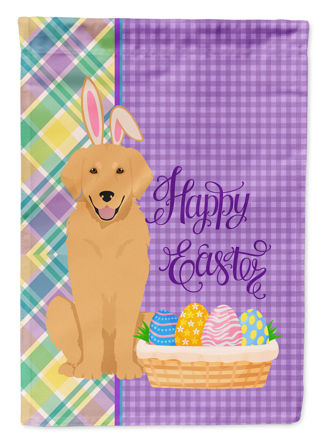 Gold Golden Retriever Easter Garden Flag Mailbox Decorative Yard Banner Outside Patio Artwork for Flower Beds, Garden Size, Multicolor