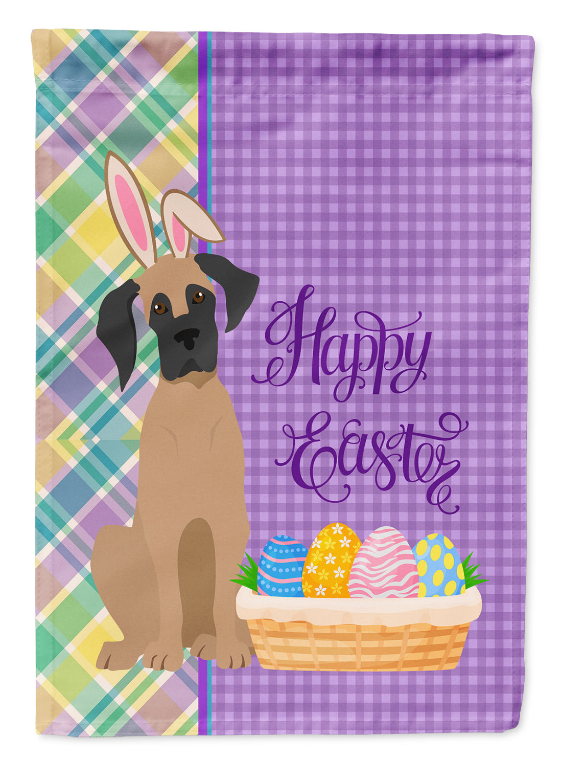 Fawn Great Dane Easter Garden Flag Mailbox Decorative Yard Banner Outside Patio Artwork for Flower Beds, Garden Size, Multicolor