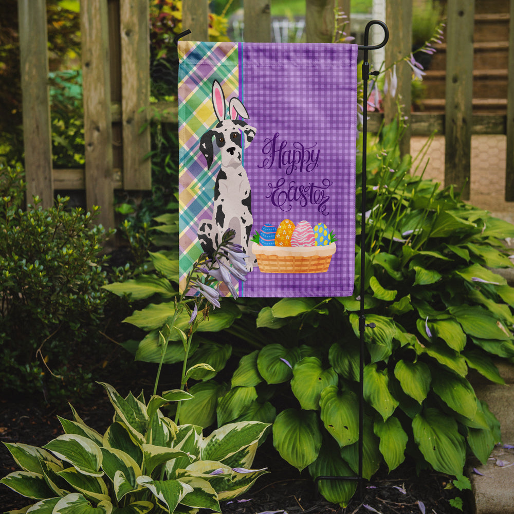 Harlequin Great Dane Easter Garden Flag Mailbox Decorative Yard Banner Outside Patio Artwork for Flower Beds, Garden Size, Multicolor