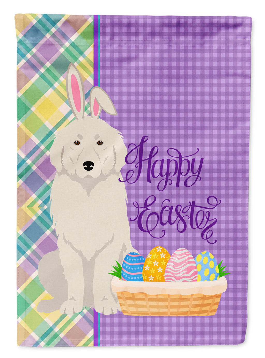 Great Pyrenees Easter Garden Flag Mailbox Decorative Yard Banner Outside Patio Artwork for Flower Beds, Garden Size, Multicolor