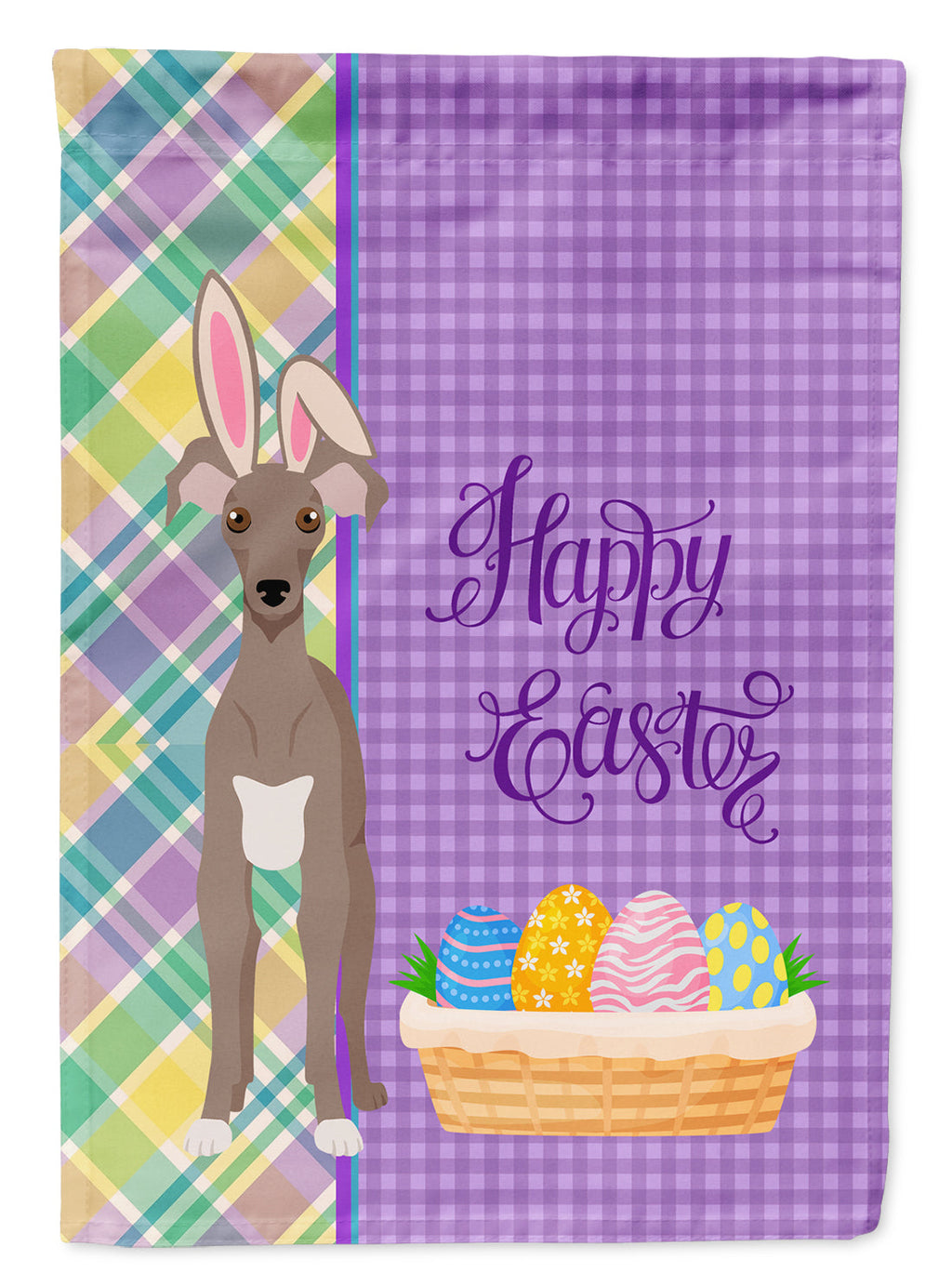 Fawn Italian Greyhound Easter Garden Flag Mailbox Decorative Yard Banner Outside Patio Artwork for Flower Beds, Garden Size, Multicolor
