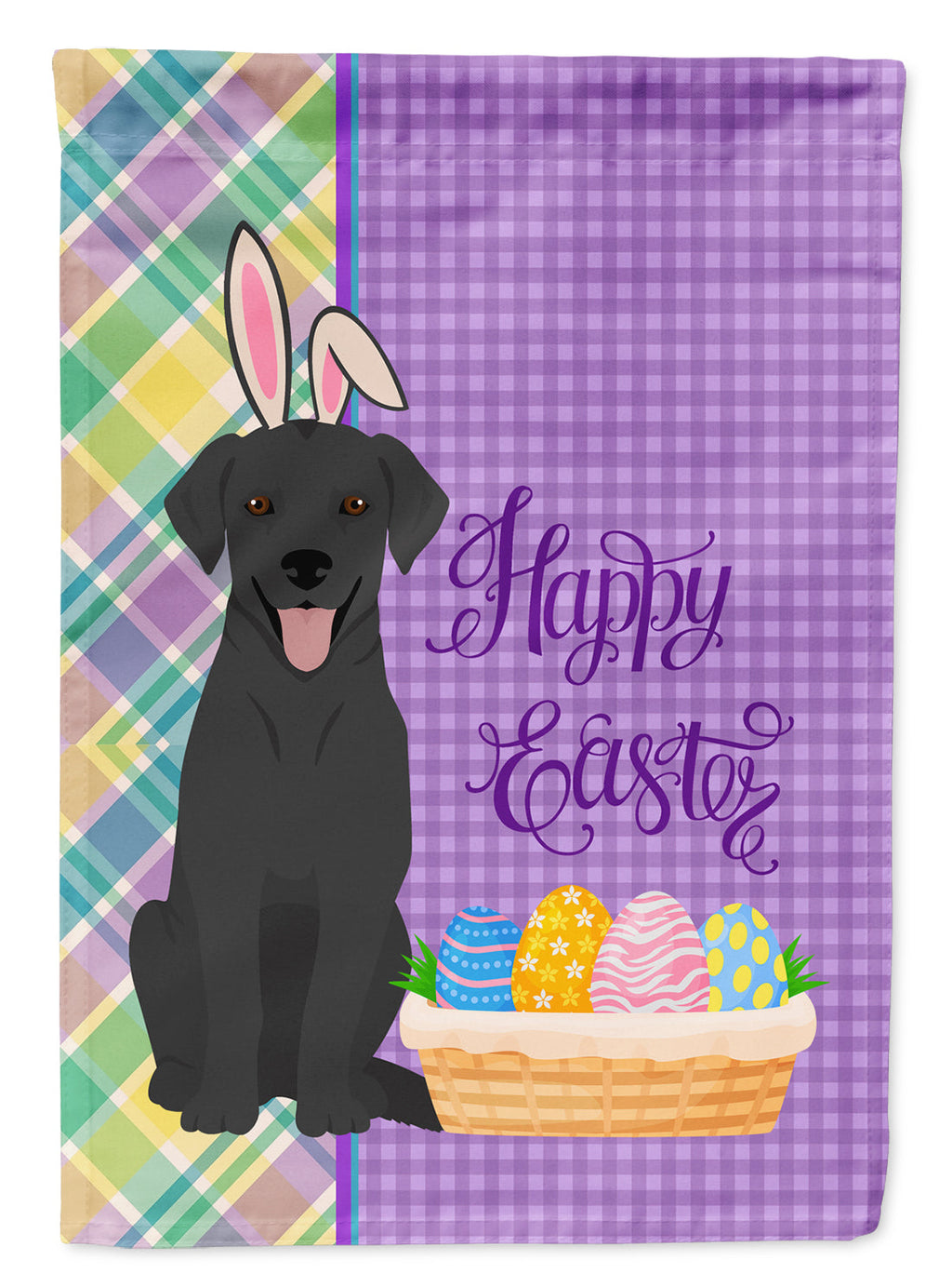 Black Labrador Retriever Easter Garden Flag Mailbox Decorative Yard Banner Outside Patio Artwork for Flower Beds, Garden Size, Multicolor