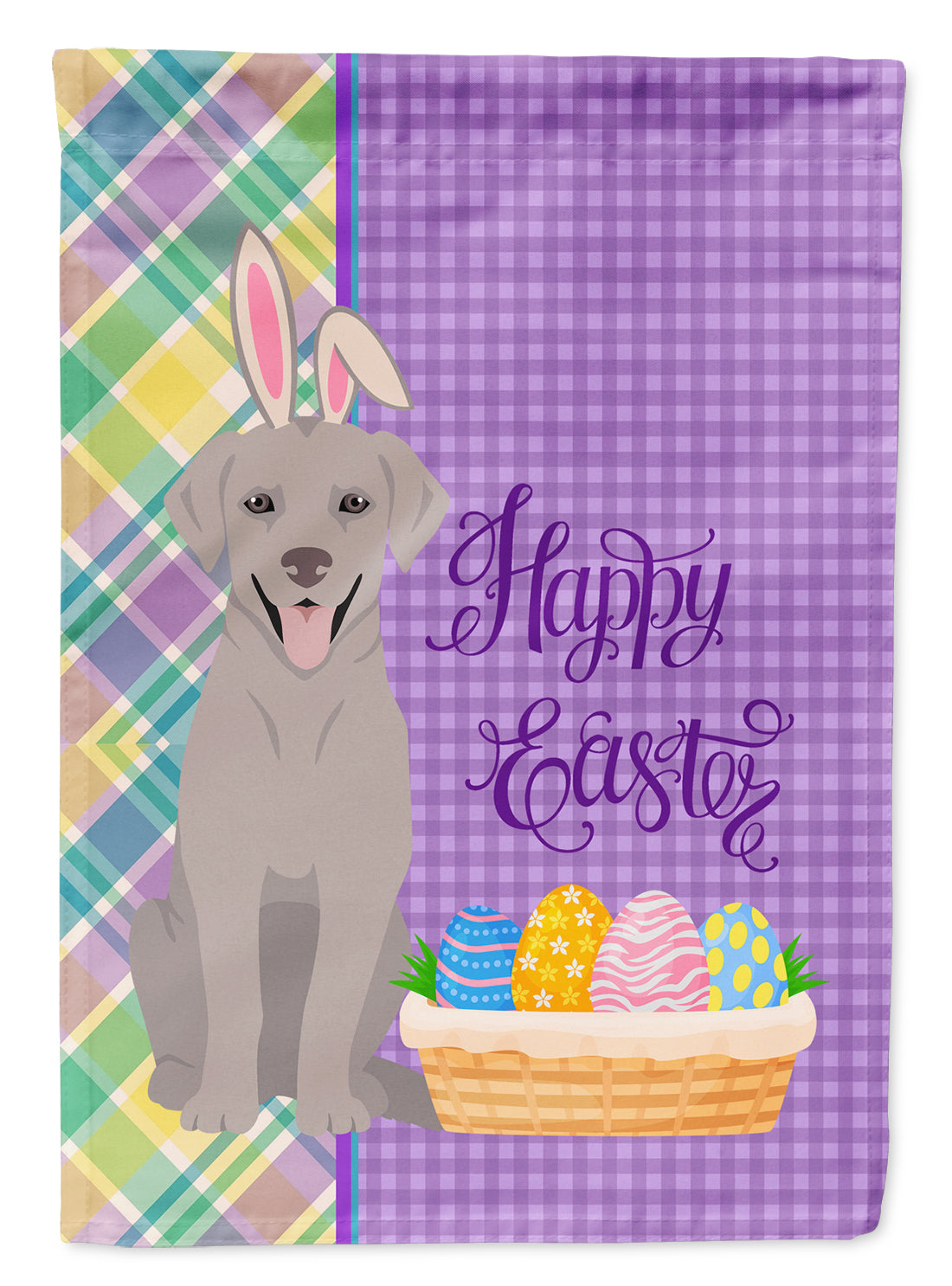 Gray Labrador Retriever Easter Garden Flag Mailbox Decorative Yard Banner Outside Patio Artwork for Flower Beds, Garden Size, Multicolor