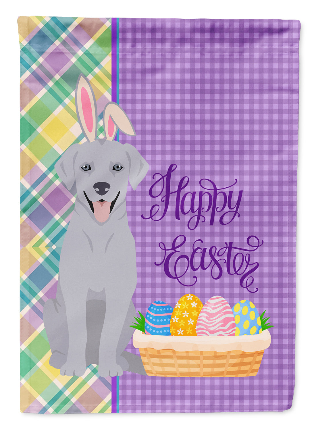 Silver Labrador Retriever Easter Garden Flag Mailbox Decorative Yard Banner Outside Patio Artwork for Flower Beds, Garden Size, Multicolor