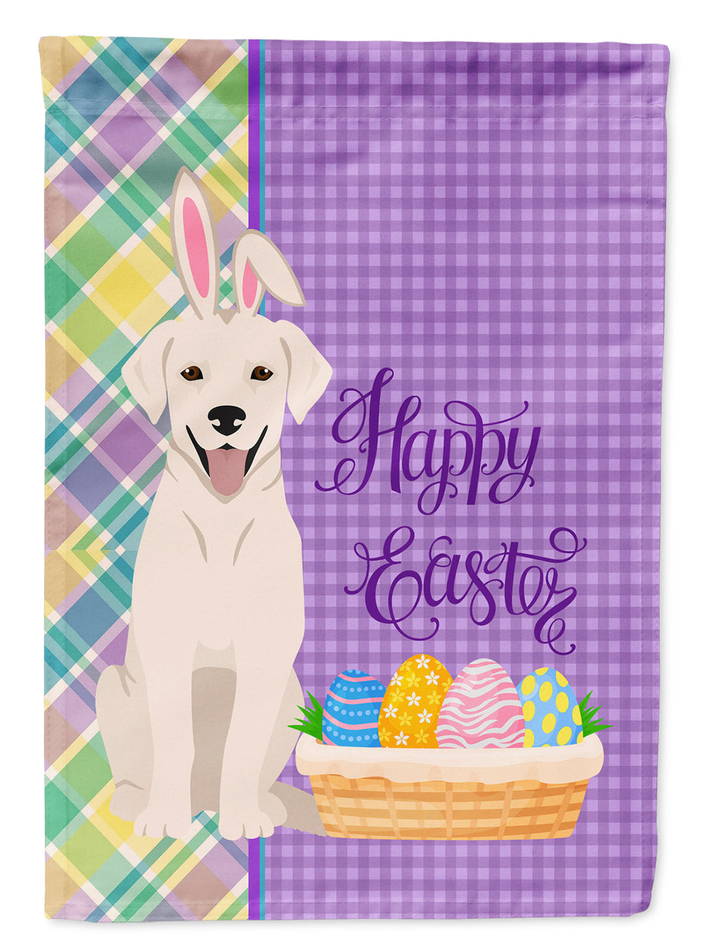 White Cream Labrador Retriever Easter Garden Flag Mailbox Decorative Yard Banner Outside Patio Artwork for Flower Beds, Garden Size, Multicolor