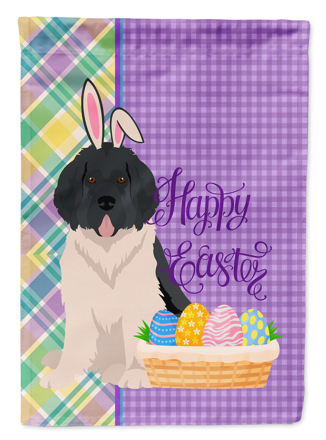 Landseer Newfoundland Easter Garden Flag Mailbox Decorative Yard Banner Outside Patio Artwork for Flower Beds, Garden Size, Multicolor