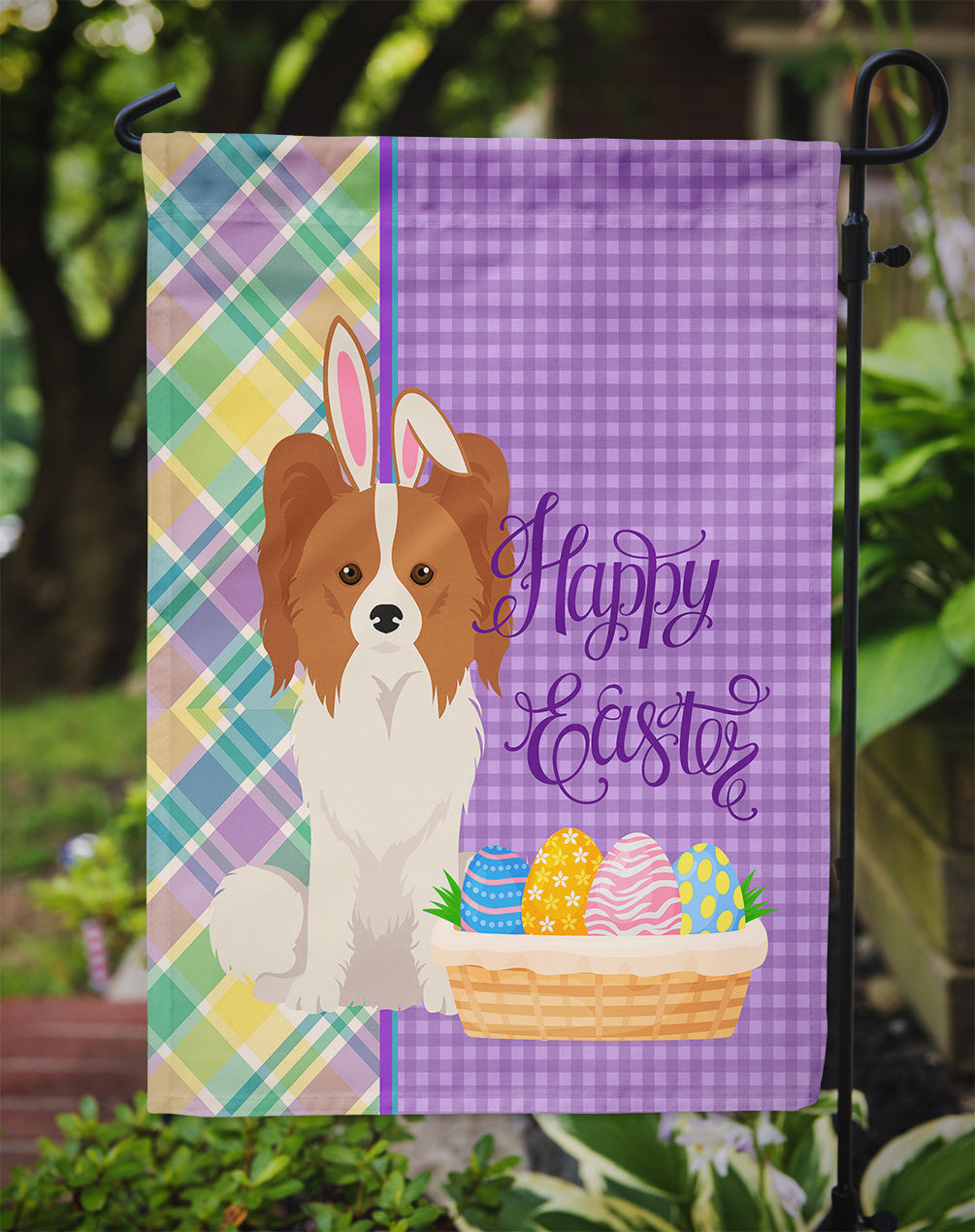 Red and White Papillon Easter Garden Flag Mailbox Decorative Yard Banner Outside Patio Artwork for Flower Beds, Garden Size, Multicolor