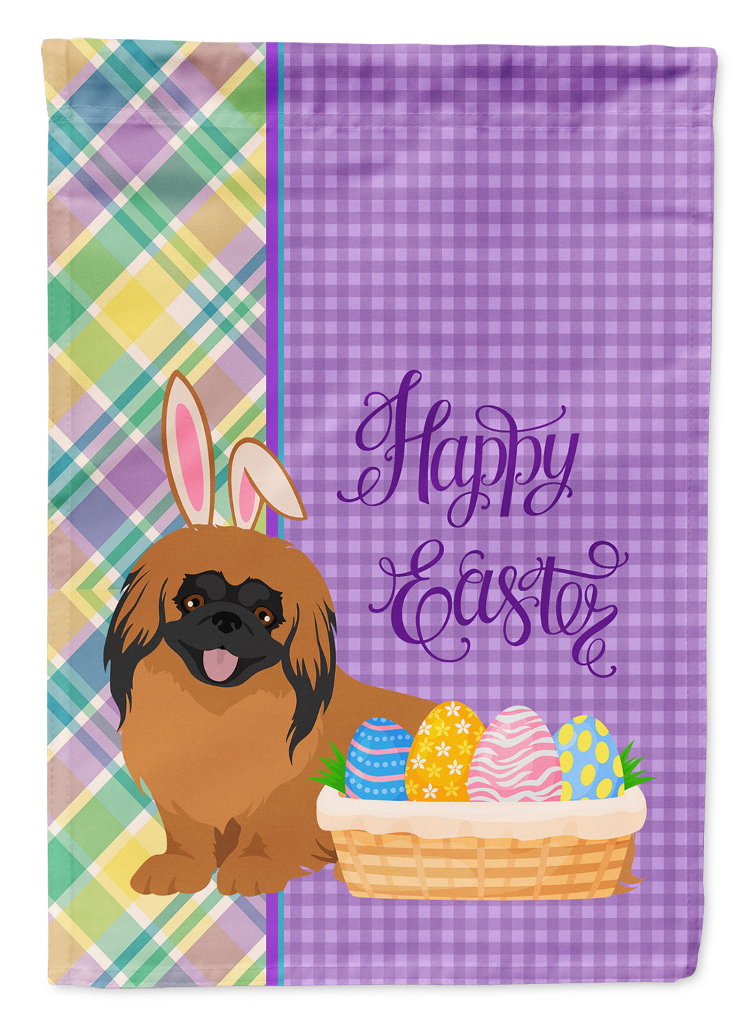 Red Pekingese Easter Garden Flag Mailbox Decorative Yard Banner Outside Patio Artwork for Flower Beds, Garden Size, Multicolor