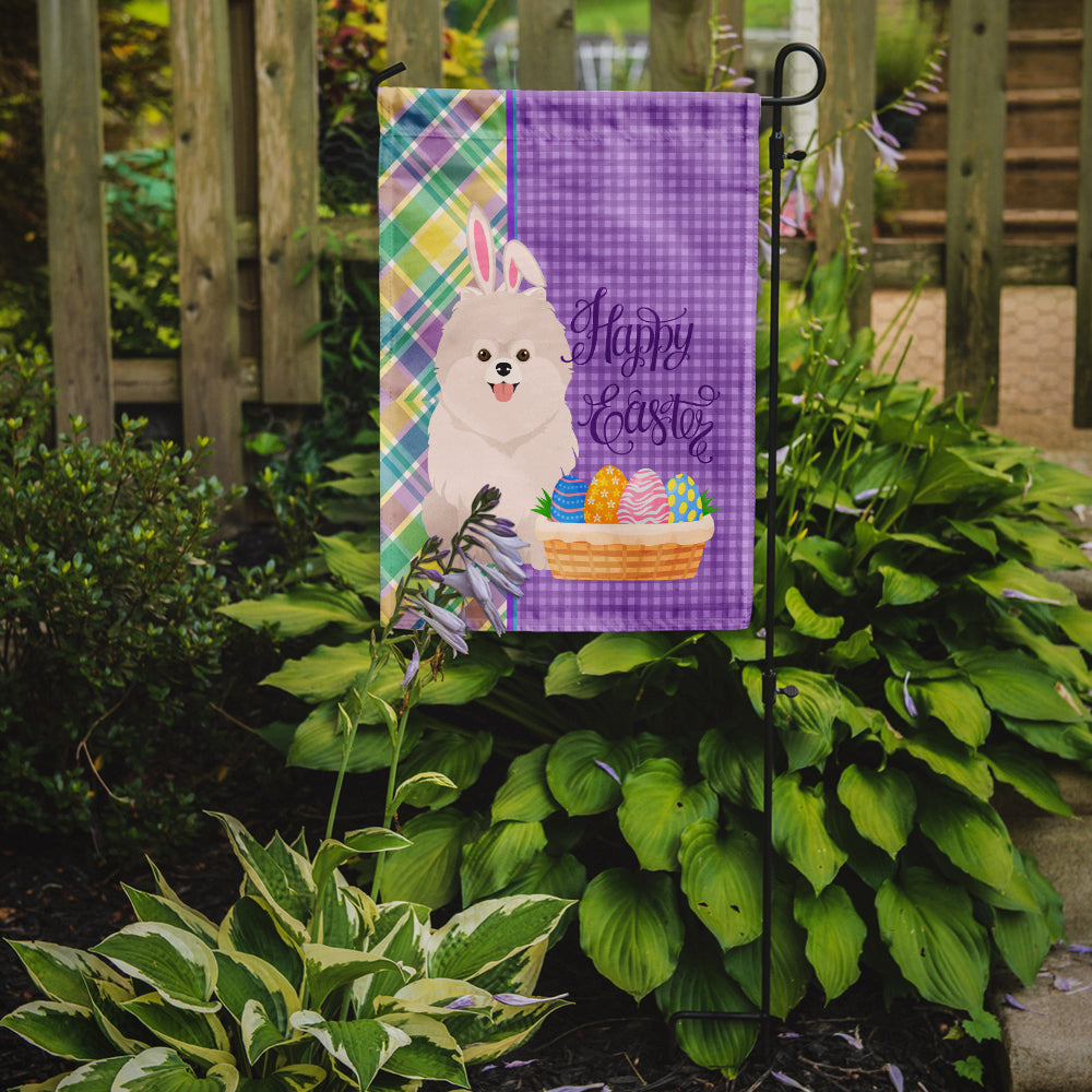 White Pomeranian Easter Garden Flag Mailbox Decorative Yard Banner Outside Patio Artwork for Flower Beds, Garden Size, Multicolor