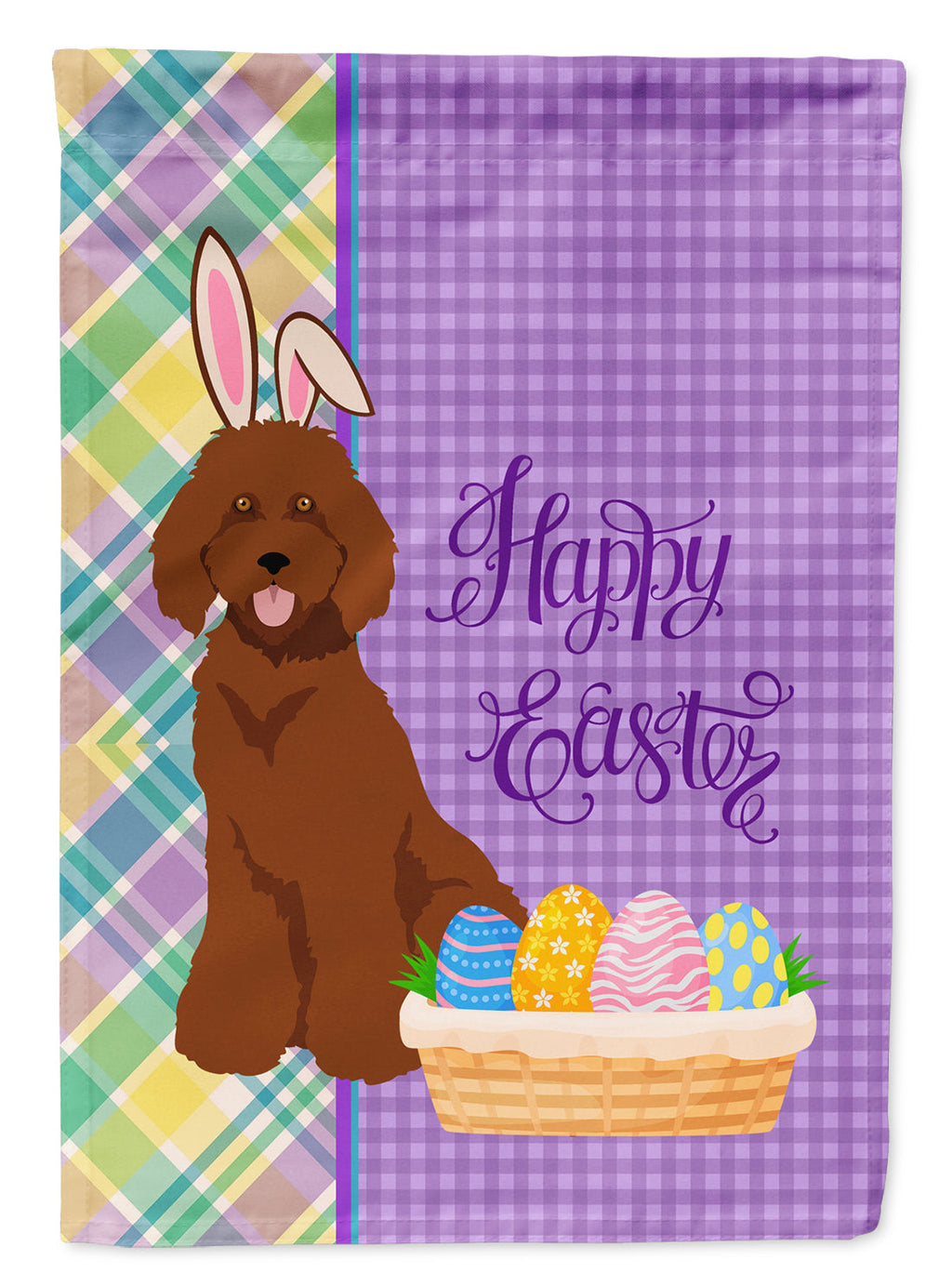 Standard Red Poodle Easter Garden Flag Mailbox Decorative Yard Banner Outside Patio Artwork for Flower Beds, Garden Size, Multicolor