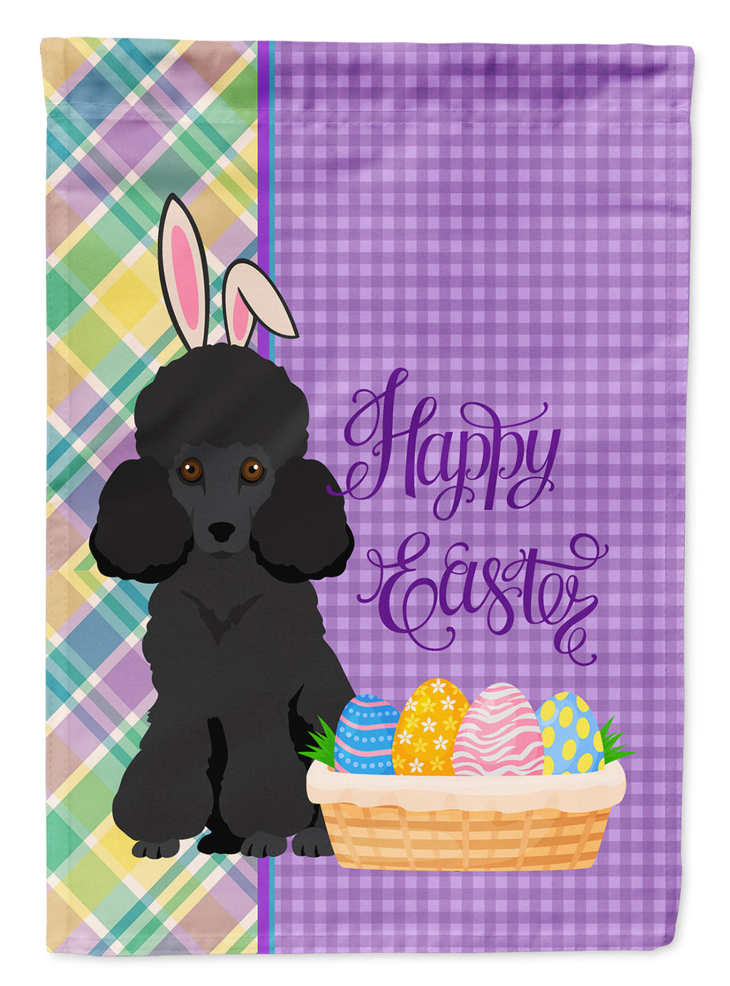 Toy Black Poodle Easter Garden Flag Mailbox Decorative Yard Banner Outside Patio Artwork for Flower Beds, Garden Size, Multicolor