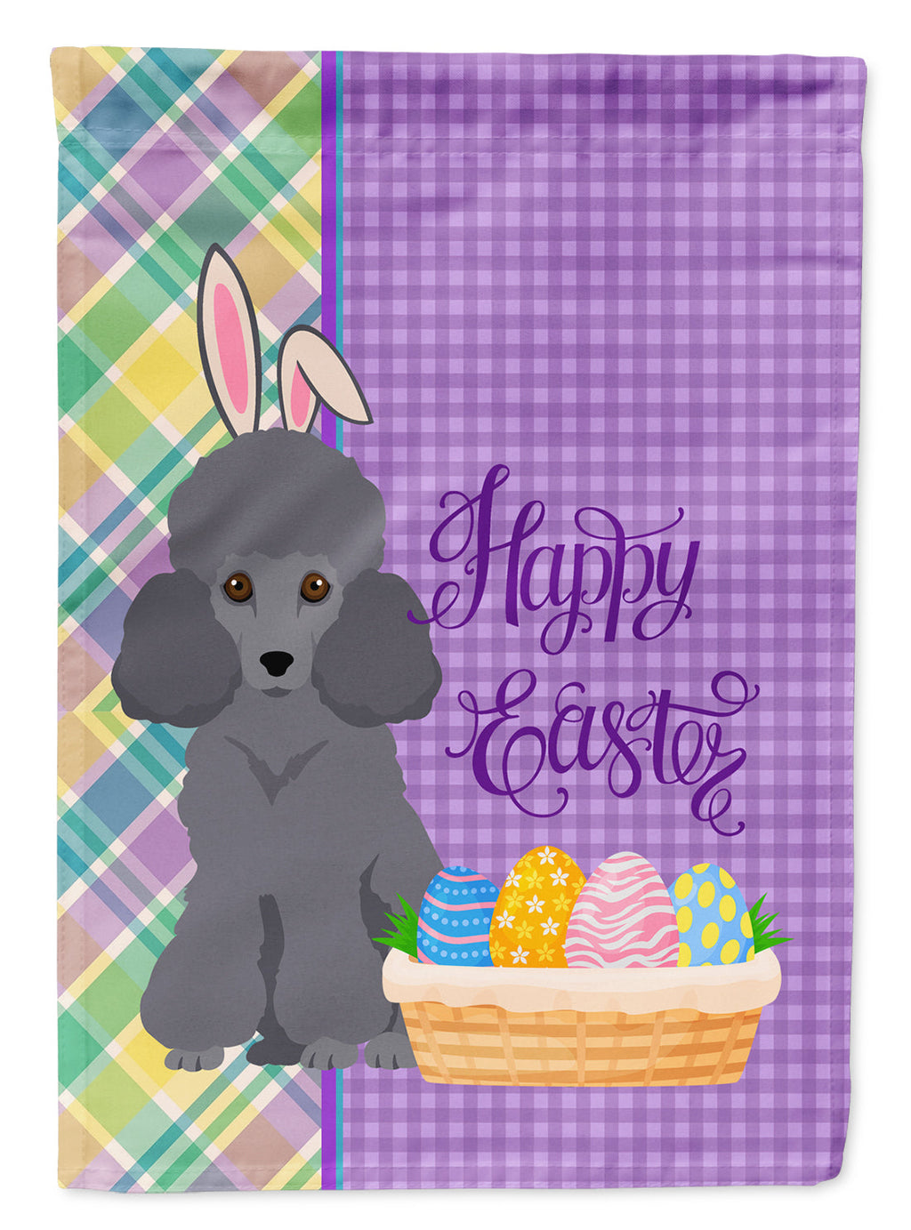 Toy Grey Poodle Easter Garden Flag Mailbox Decorative Yard Banner Outside Patio Artwork for Flower Beds, Garden Size, Multicolor
