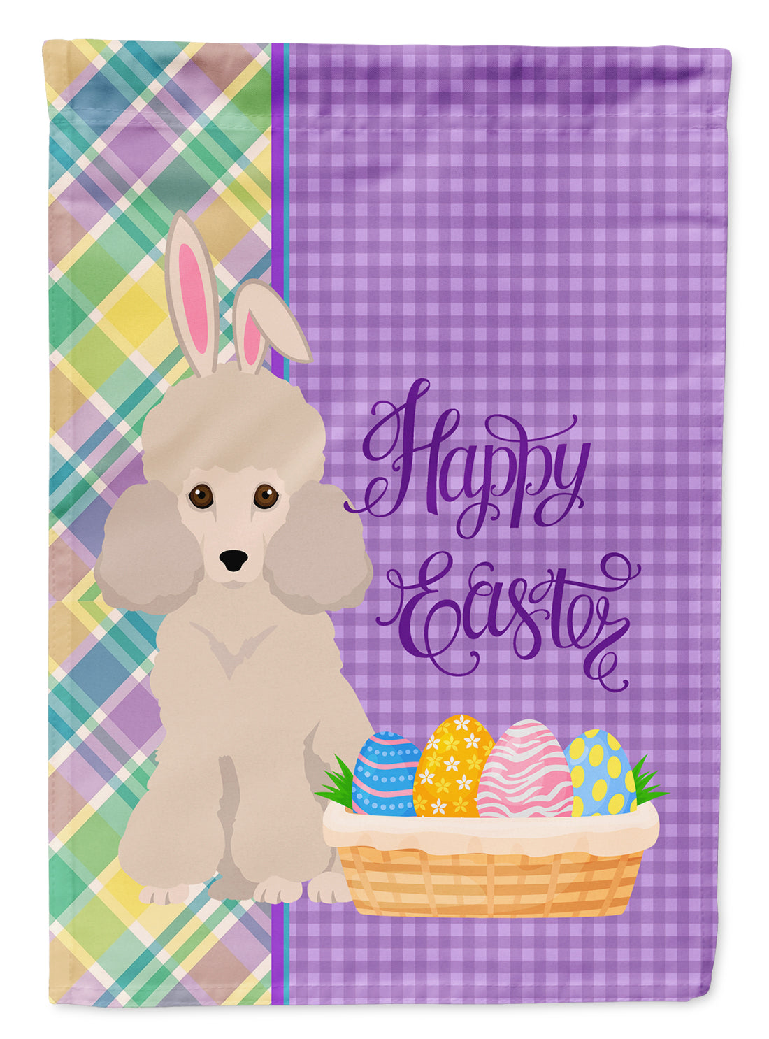 Toy Cream Poodle Easter Garden Flag Mailbox Decorative Yard Banner Outside Patio Artwork for Flower Beds, Garden Size, Multicolor