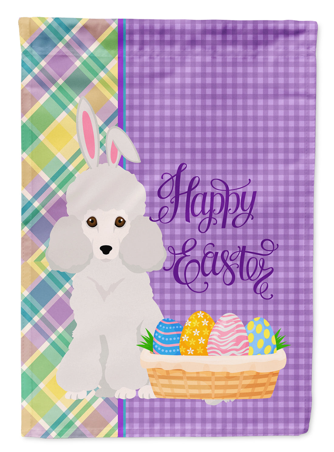 Toy White Poodle Easter Garden Flag Mailbox Decorative Yard Banner Outside Patio Artwork for Flower Beds, Garden Size, Multicolor