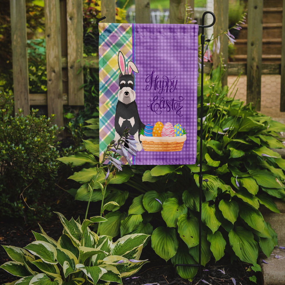 Black and Silver Schnauzer Easter Garden Flag Mailbox Decorative Yard Banner Outside Patio Artwork for Flower Beds, Garden Size, Multicolor