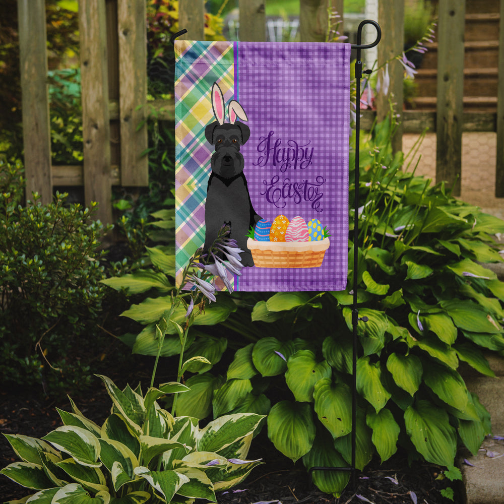 Black Natural Ears Schnauzer Easter Garden Flag Mailbox Decorative Yard Banner Outside Patio Artwork for Flower Beds, Garden Size, Multicolor