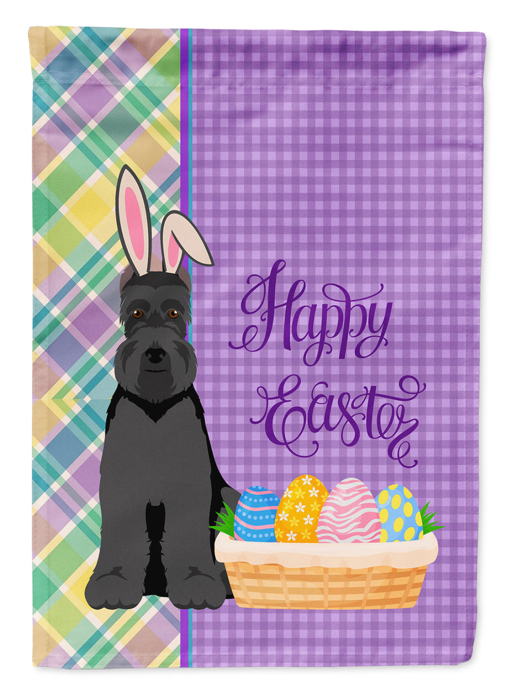 Black Schnauzer Easter Garden Flag Mailbox Decorative Yard Banner Outside Patio Artwork for Flower Beds, Garden Size, Multicolor