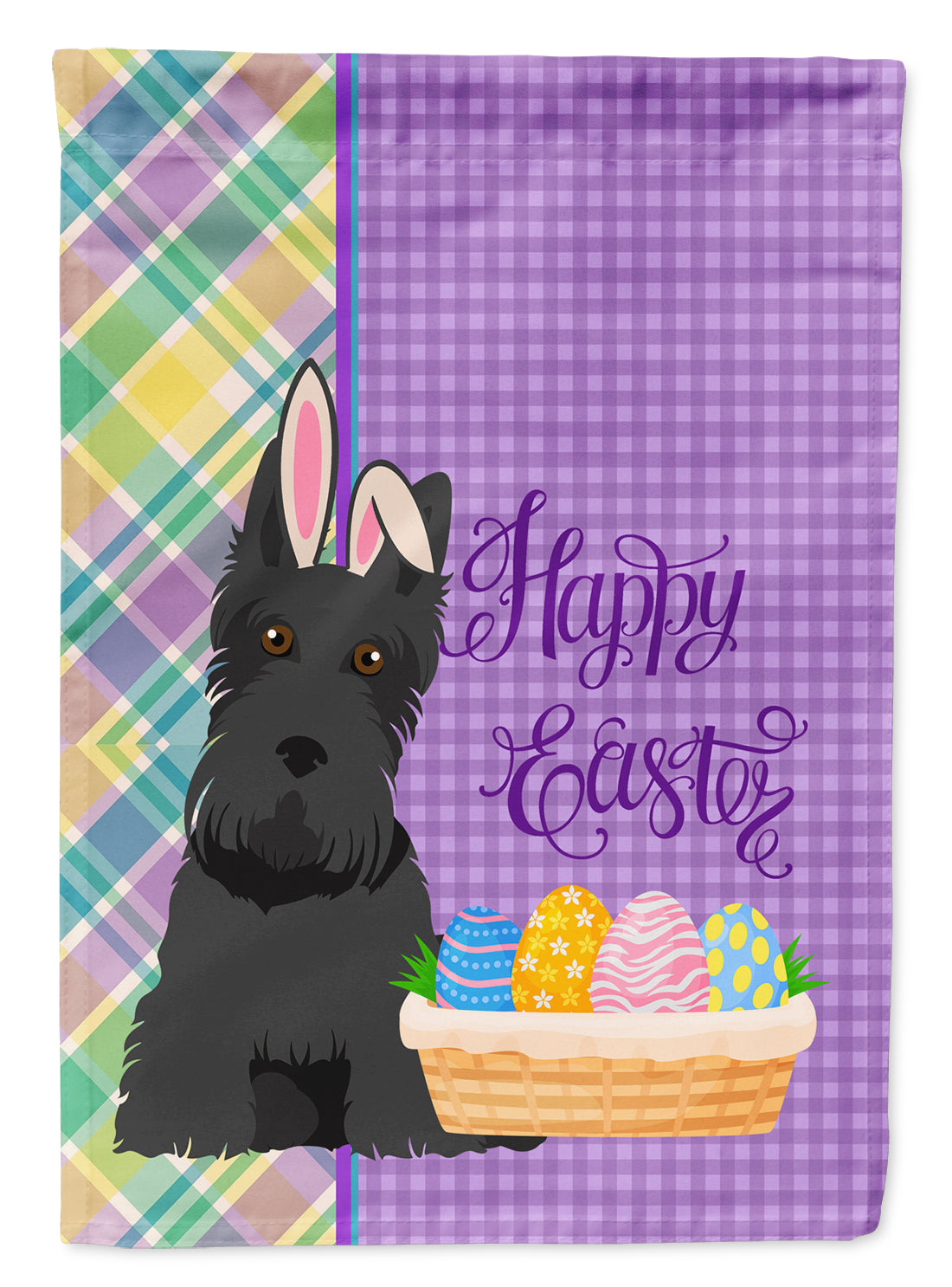 Black Scottish Terrier Easter Garden Flag Mailbox Decorative Yard Banner Outside Patio Artwork for Flower Beds, Garden Size, Multicolor