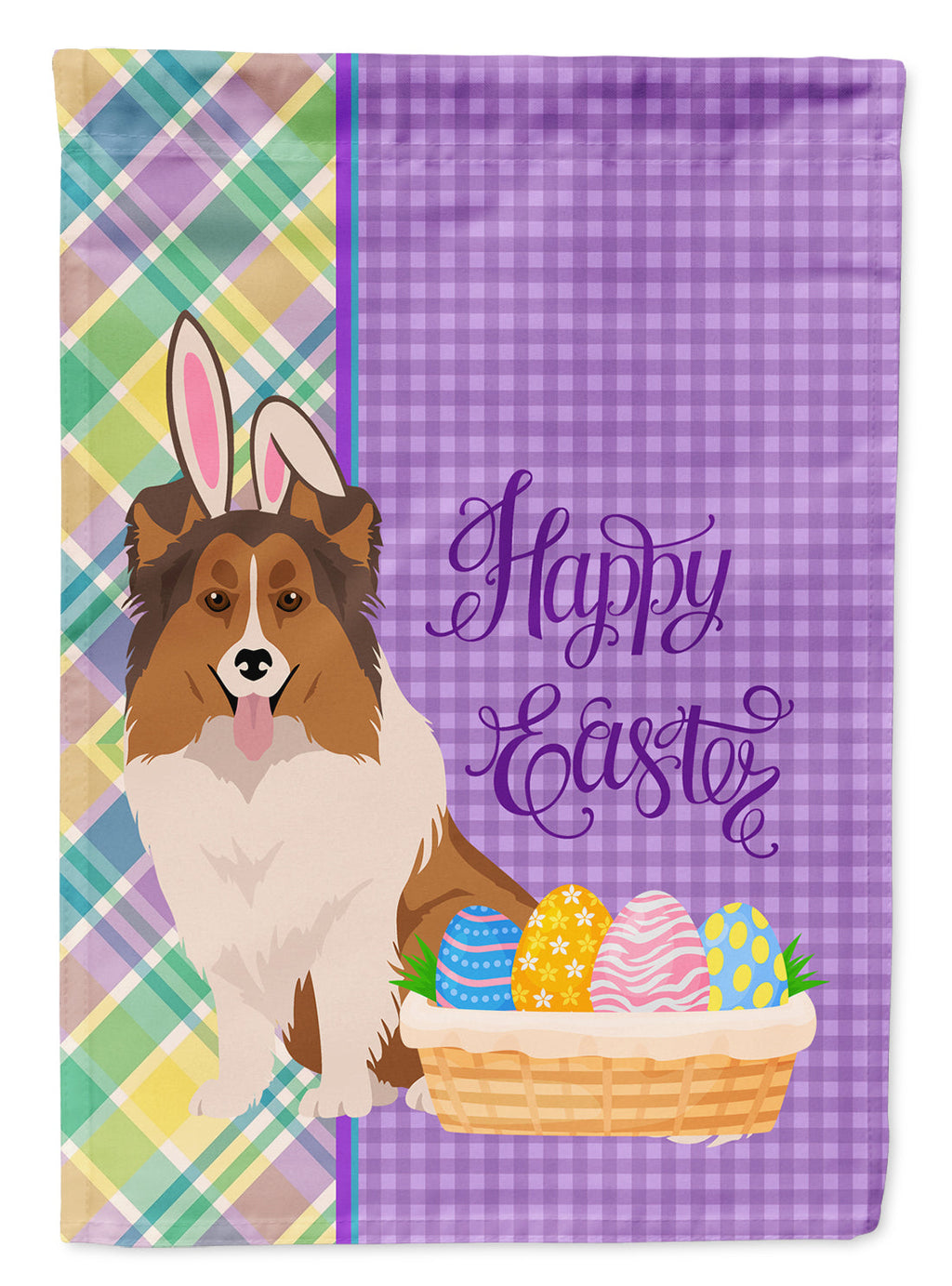 Sable Sheltie Easter Garden Flag Mailbox Decorative Yard Banner Outside Patio Artwork for Flower Beds, Garden Size, Multicolor