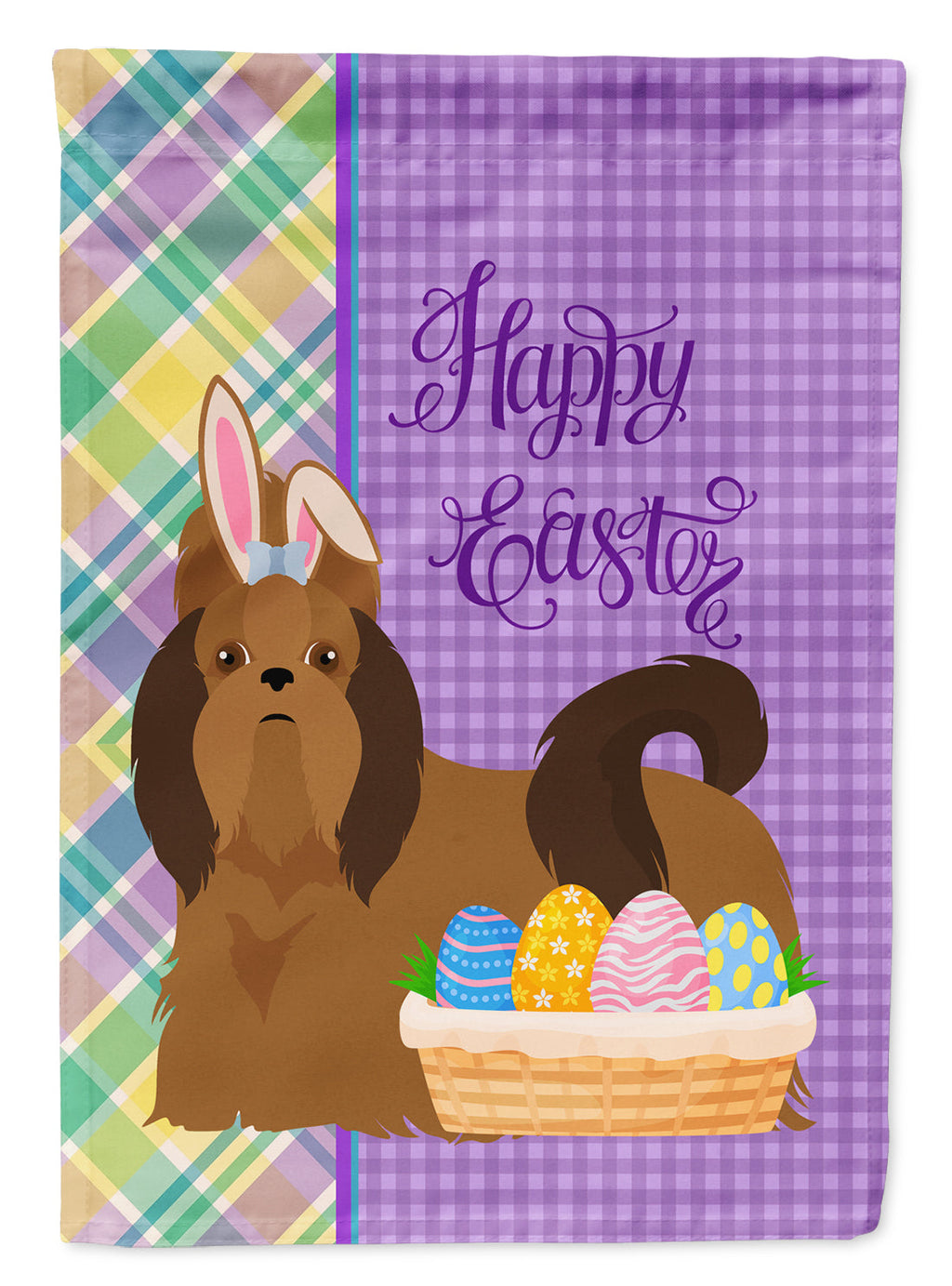 Red Shih Tzu Easter Garden Flag Mailbox Decorative Yard Banner Outside Patio Artwork for Flower Beds, Garden Size, Multicolor