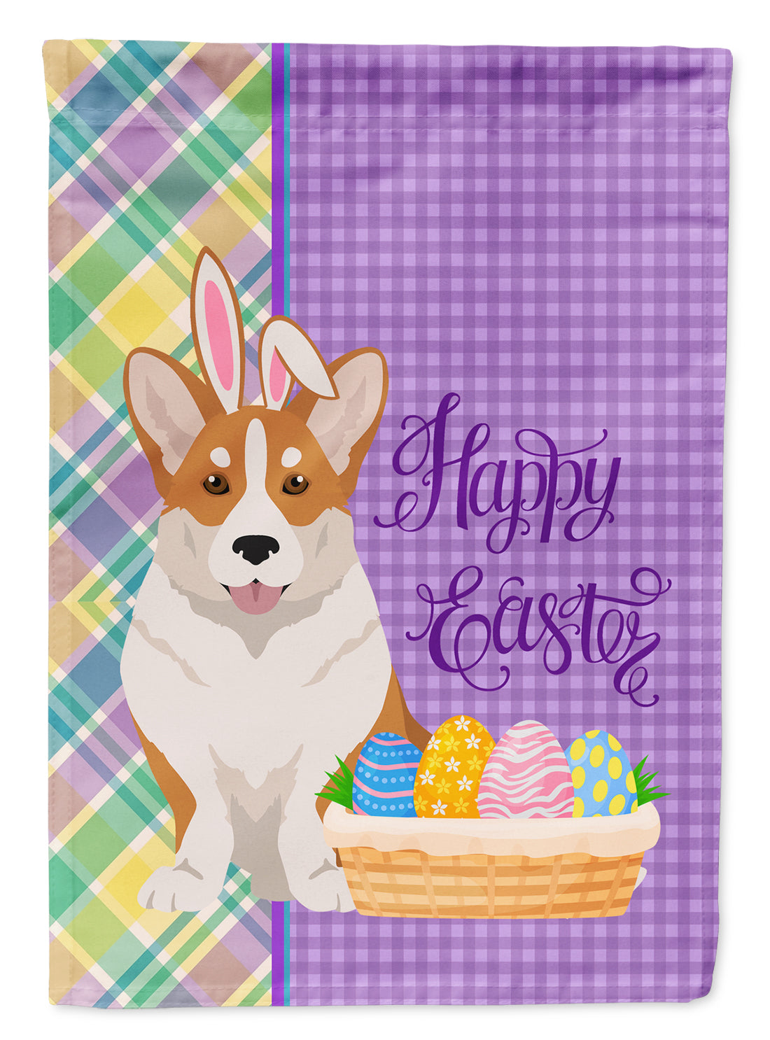 Red Cardigan Corgi Easter Garden Flag Mailbox Decorative Yard Banner Outside Patio Artwork for Flower Beds, Garden Size, Multicolor