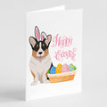 Tricolor Cardigan Corgi Easter Greeting Cards Pack of 8 Blank Cards with Envelopes Whimsical A7 Size 5x7