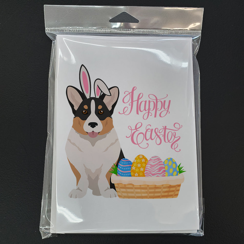 Tricolor Cardigan Corgi Easter Greeting Cards Pack of 8 Blank Cards with Envelopes Whimsical A7 Size 5x7