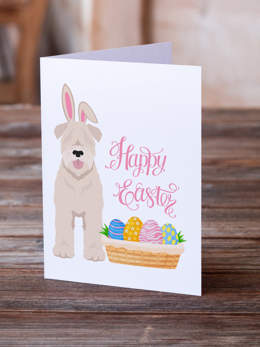 Soft Coated Wheaten Terrier Easter Greeting Cards Pack of 8 Blank Cards with Envelopes Whimsical A7 Size 5x7
