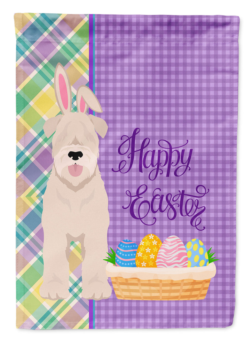 Soft Coated Wheaten Terrier Easter Garden Flag Mailbox Decorative Yard Banner Outside Patio Artwork for Flower Beds, Garden Size, Multicolor