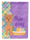 Blue and Tan Puppy Cut Yorkshire Terrier Easter Garden Flag Mailbox Decorative Yard Banner Outside Patio Artwork for Flower Beds, Garden Size, Multicolor