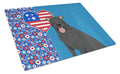 Black Pit Bull Terrier USA American Cutting Board Tempered Glass Kitchen Cutting Surface, Heat Resistant Chopping, Non-Slip Feet, Food Prep & Serving