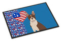 Red Boston Terrier USA American Doormat Indoor Outdoor 24H X 36W Front Door Mat Rugs for Entryway, Non Slip Washable Low Pile,