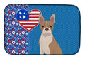 Fawn Boston Terrier USA American Dish Drying Mat Absorbent Dish Drying Mat Pad for Kitchen Counter Dish Drainer Mat for Countertop, 14 x 21", Multicolor