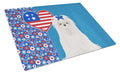 Maltese USA American Cutting Board Tempered Glass Kitchen Cutting Surface, Heat Resistant Chopping, Non-Slip Feet, Food Prep & Serving
