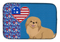 Gold Pekingese USA American Dish Drying Mat Absorbent Dish Drying Mat Pad for Kitchen Counter Dish Drainer Mat for Countertop, 14 x 21", Multicolor