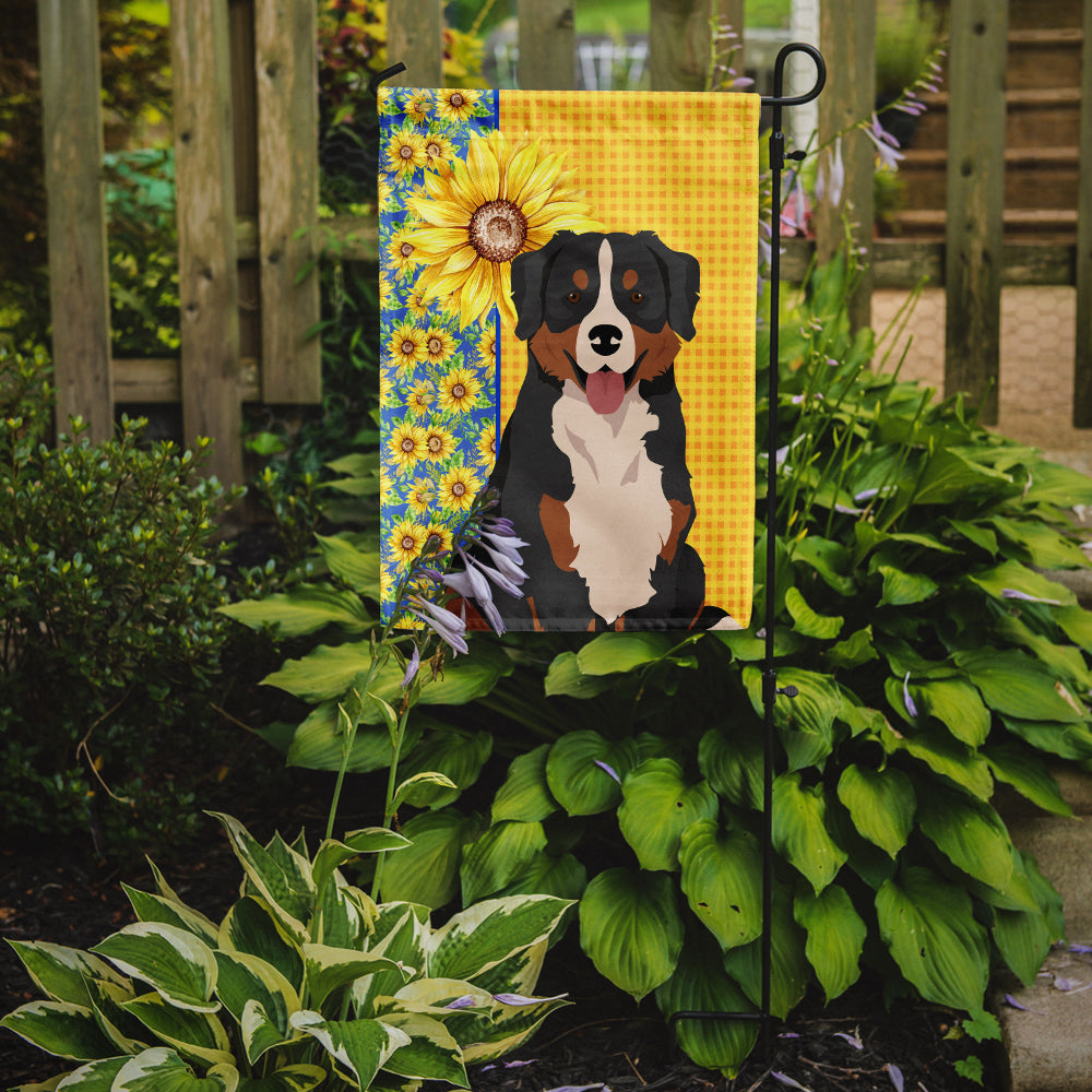 Summer Sunflowers Bernese Mountain Dog Garden Flag Mailbox Decorative Yard Banner Outside Patio Artwork for Flower Beds, Garden Size, Multicolor