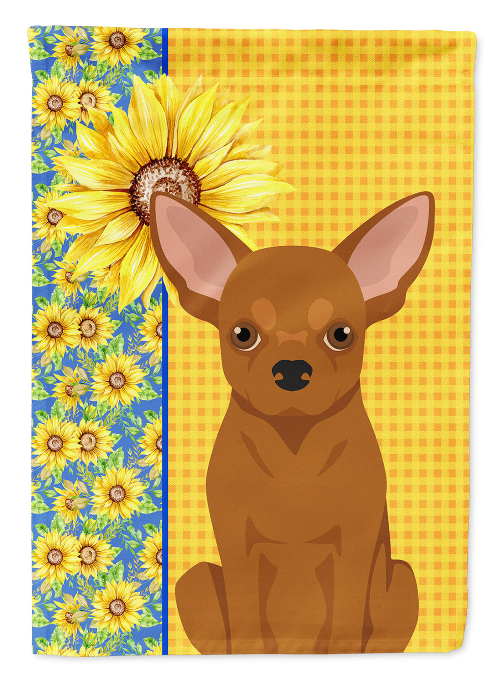 Summer Sunflowers Red Chihuahua Garden Flag Mailbox Decorative Yard Banner Outside Patio Artwork for Flower Beds, Garden Size, Multicolor