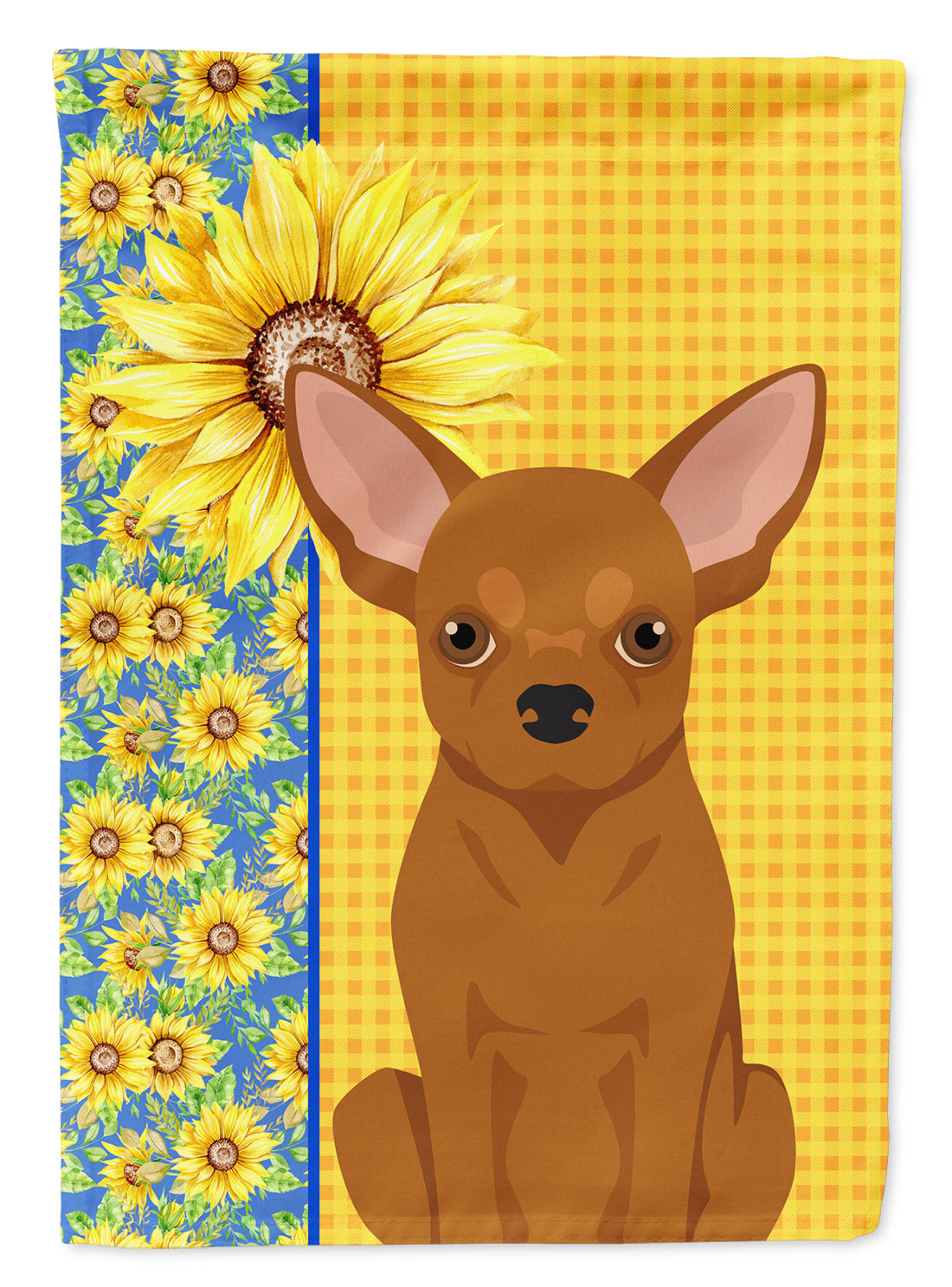 Summer Sunflowers Red Chihuahua Garden Flag Mailbox Decorative Yard Banner Outside Patio Artwork for Flower Beds, Garden Size, Multicolor