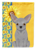 Summer Sunflowers Silver Chihuahua Garden Flag Mailbox Decorative Yard Banner Outside Patio Artwork for Flower Beds, Garden Size, Multicolor