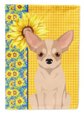 Summer Sunflowers Fawn and White Chihuahua Garden Flag Mailbox Decorative Yard Banner Outside Patio Artwork for Flower Beds, Garden Size, Multicolor