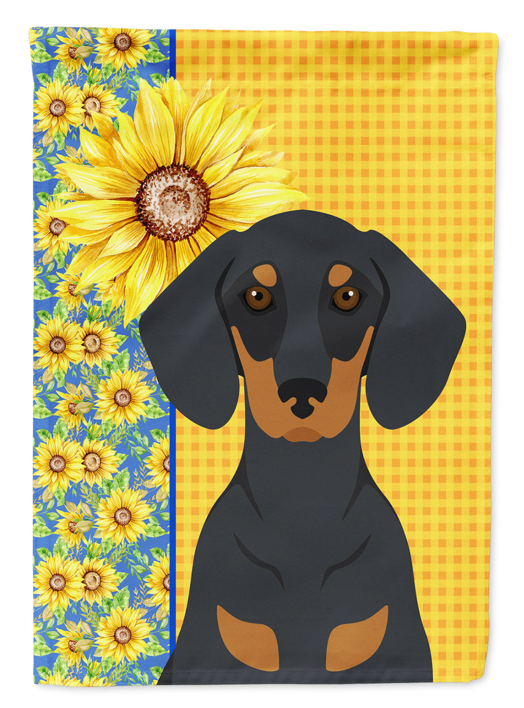 Summer Sunflowers Black and Tan Dachshund Garden Flag Mailbox Decorative Yard Banner Outside Patio Artwork for Flower Beds, Garden Size, Multicolor