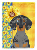Summer Sunflowers Black Dapple Dachshund Garden Flag Mailbox Decorative Yard Banner Outside Patio Artwork for Flower Beds, Garden Size, Multicolor