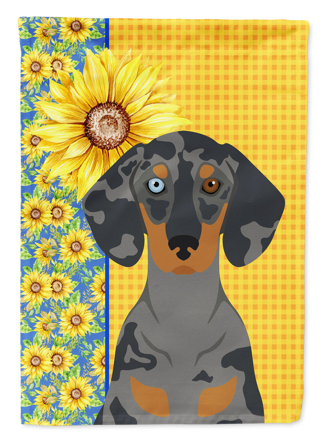 Summer Sunflowers Black Dapple Dachshund Garden Flag Mailbox Decorative Yard Banner Outside Patio Artwork for Flower Beds, Garden Size, Multicolor