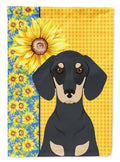 Summer Sunflowers Black and Cream Dachshund Garden Flag Mailbox Decorative Yard Banner Outside Patio Artwork for Flower Beds, Garden Size, Multicolor