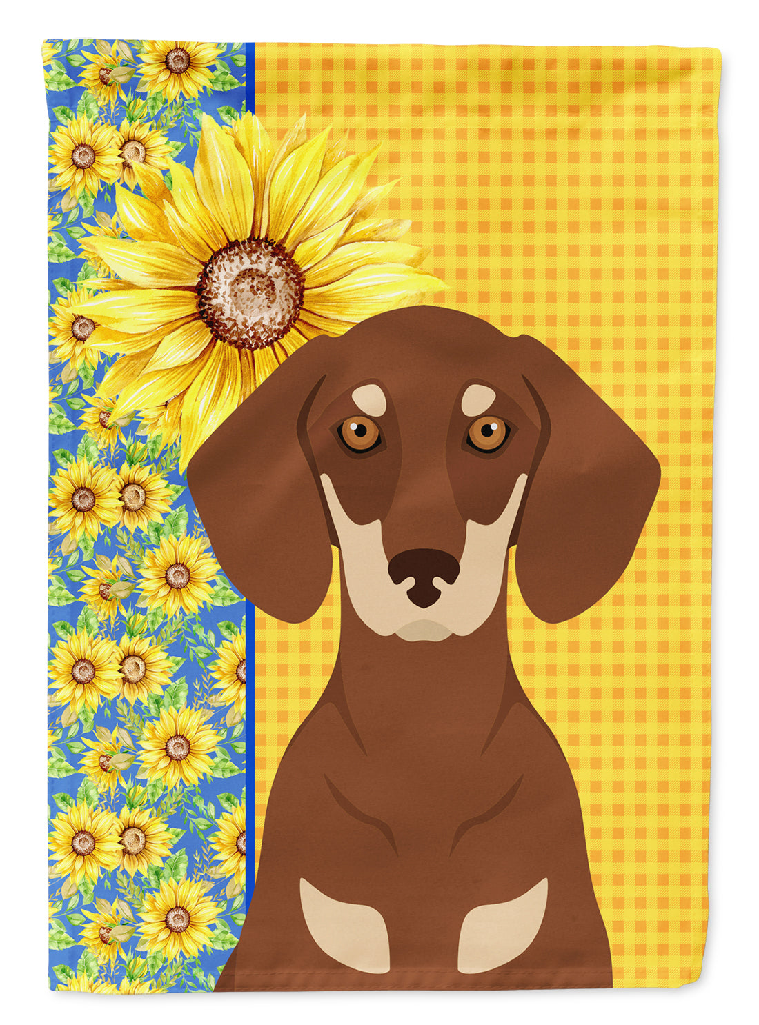 Summer Sunflowers Chocolate and Cream Dachshund Garden Flag Mailbox Decorative Yard Banner Outside Patio Artwork for Flower Beds, Garden Size, Multicolor
