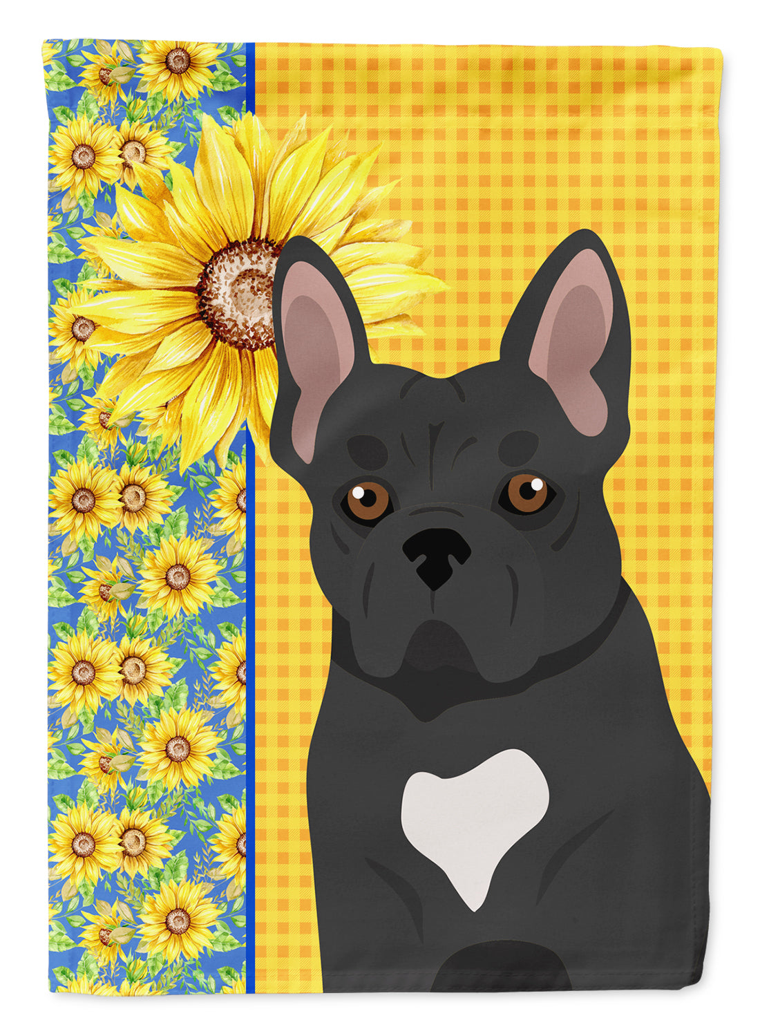 Summer Sunflowers Black French Bulldog Garden Flag Mailbox Decorative Yard Banner Outside Patio Artwork for Flower Beds, Garden Size, Multicolor