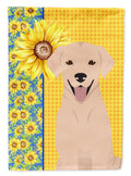 Summer Sunflowers Yellow Labrador Retriever House Flag 28x40 Porch Sleeve Pole Decorative Outside Yard Banner Artwork Wall Hanging, Polyester